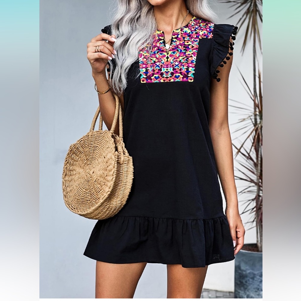 NWT Navy Blue Pom Pom Dress - XL